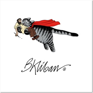 B kliban cat - superhero cat Posters and Art